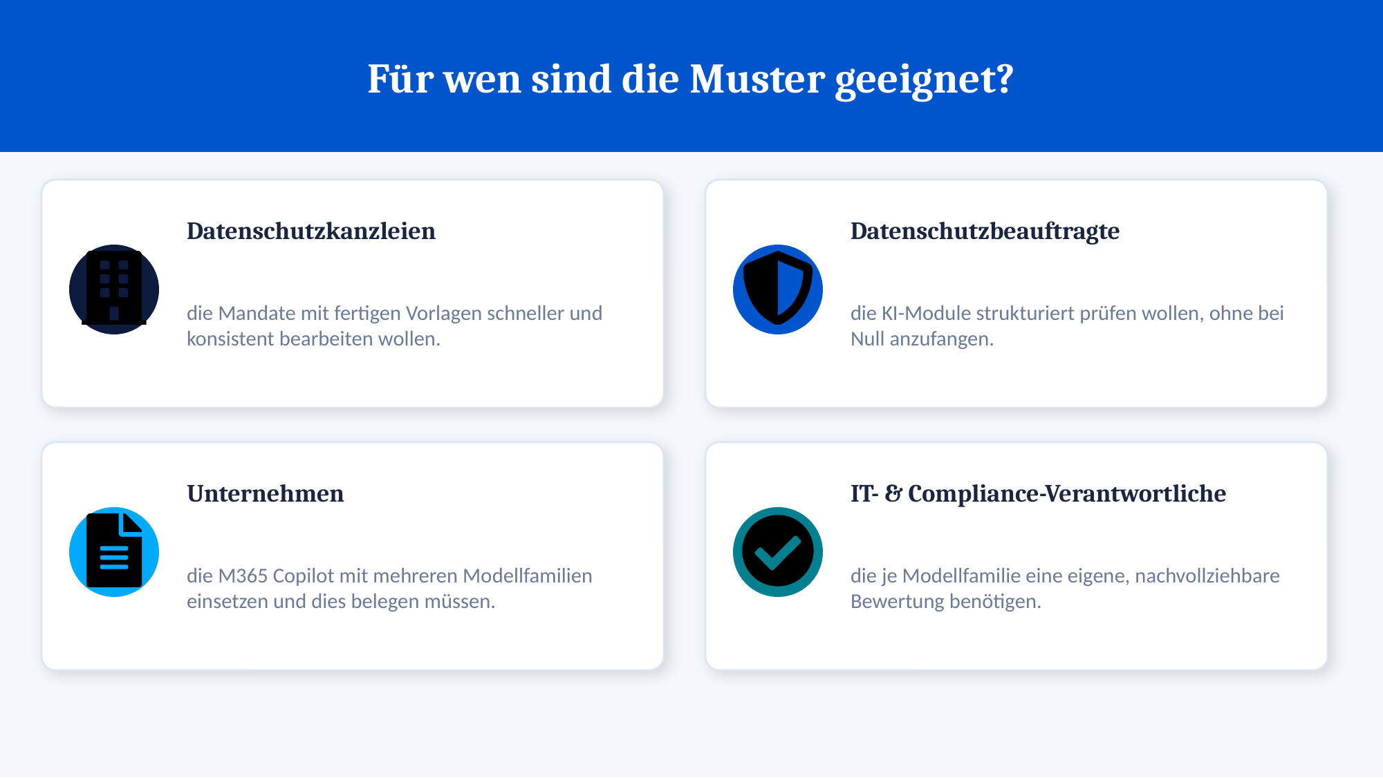 Muster-Vorlagen für Datenschutzkanzleien, Datenschutzbeauftragte, Unternehmen und IT-Verantwortliche
