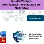 Muster/Vorlage - Datenschutzinformationen zum Mietvertrag