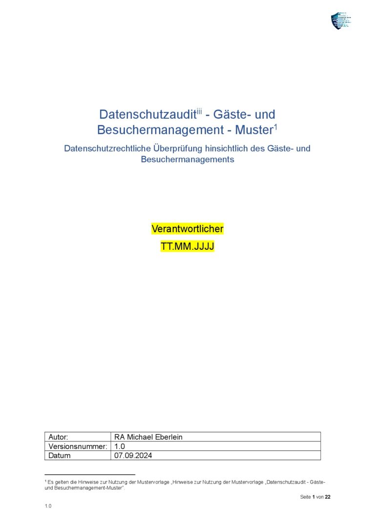 Datenschutzaudit - Gäste- und Besuchermanagement