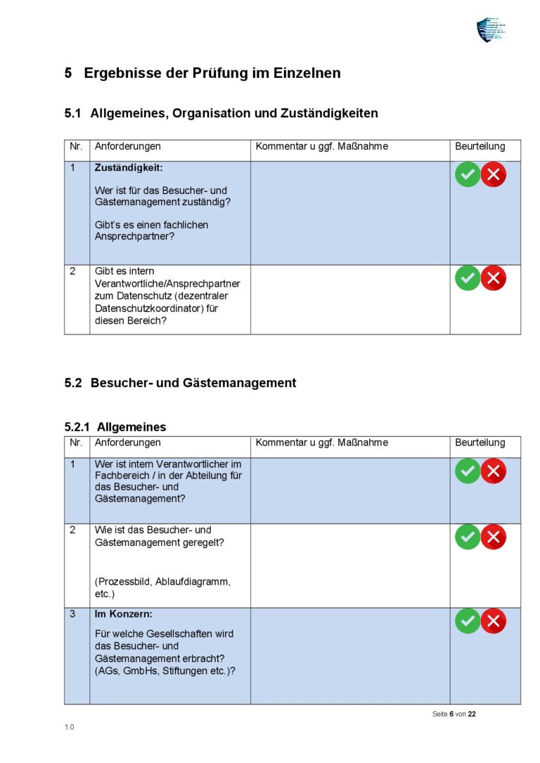 Datenschutzaudit - Gäste- und Besuchermanagement
